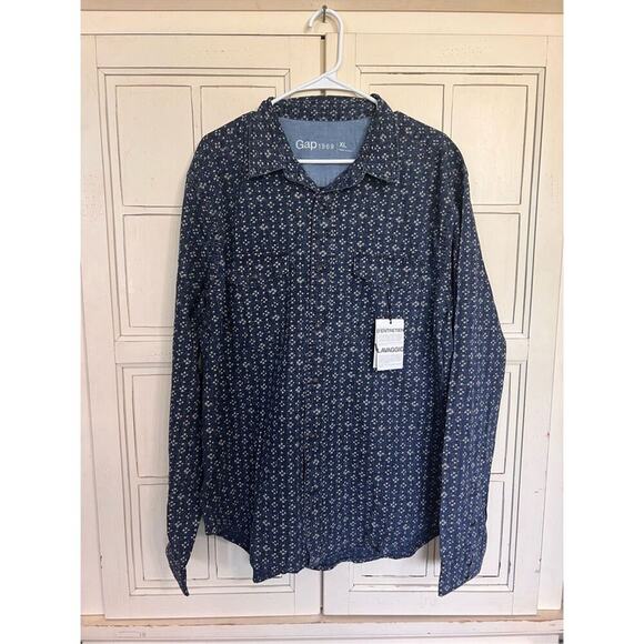NWT Gap mens size XL denim button down shirt - Picture 1 of 3